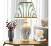 Contemporary Ceramic Table Lamp with Floral & Bird Design for Living Room, Bedroom, Villa, Hotel - Stylish Bedside Desk Lighting (Style 19)