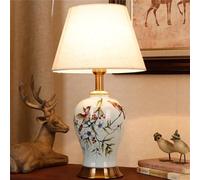 Contemporary Ceramic Table Lamp with Floral & Bird Design - Stylish Bedside & Desk Lighting for Living Room, Bedroom, Villa, Hotel - Perfect for Home Decor (Style 19)