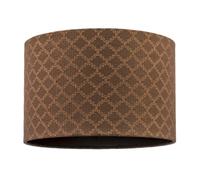 Happy Homewares Contemporary Chocolate Brown Woven Lattice Lampshade in Textured Linen