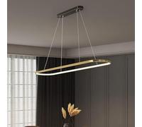 Contemporary Copper LED Chaner, den Oval Pendant Light for Indoor Spaces
