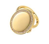 Contemporary Copper Locket Rings Geometric Oval Photo Box Adjustable Opening Rings Jewelry for Women Multifunctional Jewelry