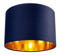 Contemporary Cotton Lamp/Light Shade with Shiny Paper Inner Happy Homewares Midnight 20 inches