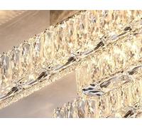 Contemporary Crystal Ceiling Light FixtureElegant Italian Style Chandelier for Living Room Bedroom & Dining Room (Restaurant Lighting 92cm Long)