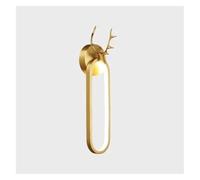 Contemporary d Brass Wall Lamp LED 3 Colors Simply Copper Creative Indoor Wall Light for Home Bed Living Room,Energy Conservation Wall Light (d 40cm)