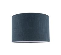 Happy Homewares Dark Navy Blue Textured Linen Fabric Lamp Shade with Cotton Lining