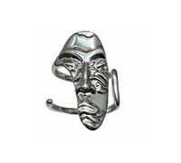 Contemporary Dark Styles Half Face Jewelry Rings with Black Silver Dark Gothic Rings