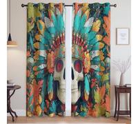 Contemporary Darkening Curtains Blue Fantasy Microfiber Thermal Insulated Curtains Soft Town Airship Lightproof Blackout Drapes for Bedroom 46 x 54 Inch Drop 2 Panels