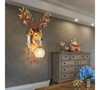 Contemporary Deer Wall Lamp LED Indoor Creative Resin Sconce Light for Decor Home Living Room Bedroom Decor (B D51cm 1pcs)