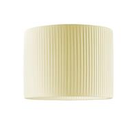 Contemporary Designer Double Pleated Cotton Fabric Drum Lamp Shade Happy Homewares Cream 12 inches