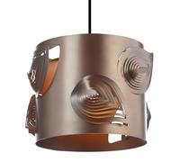 Contemporary Designer Matte Bronze Solid Metal Easy Fit Lamp Shade with Laser Cut Leaves | 22cm x 30cm by Happy Homewares