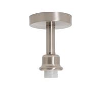 Contemporary Designer Short Semi Flush Satin Nickel Ceiling Rose Light | 1 x 60w E27 | Perfect for Low Ceilings by Happy Homewares