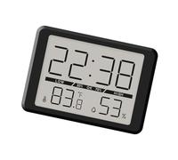 Contemporary Digital Alarm Clock With Time Day Temperature Humidity Display Battery Operated For Living Room Office Environment Monitor