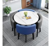 Contemporary Dining Set for 4 with Round Table and Chairs Small Circle Kitchen Table Set,N (Size:80x80x75cm,Color:12)