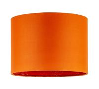 Contemporary Drum Lamp Shade in Vibrant Orange Cotton Blend Fabric | 30cm x 20cm | Velvet Inner Lining with Shiny Speckled Stars by Happy Homewares