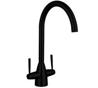 Contemporary Dual Handle Kitchen Mixer Tap, Black