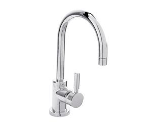Contemporary Dunwood Round Tall Lever Mono Basin Mixer Tap (Waste Included) - Chrome - Balterley