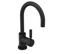 Contemporary Dunwood Round Tall Lever Mono Basin Mixer Tap (Waste Included) - Matt Black - Balterley