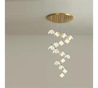 Contemporary Duplex Building Pendant Lamp with LED Lighting and Rotating Design for Living Room, Restaurant, Bedroom, Villa, Hotel, and Staircase Chandelier Applications