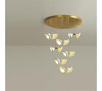 Contemporary Duplex Building Pendant Lamp with LED Lighting and Rotating Design for Living Room, Restaurant, Bedroom, Villa, Hotel, and Staircase Chandelier Applications