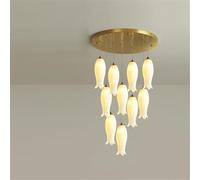Contemporary Duplex Building Pendent Lamp LED Fashion Creativity Living Room Restaurant Bedroom Villa Hotel Rotate Staircase Chandelier (D A 16 Lights)