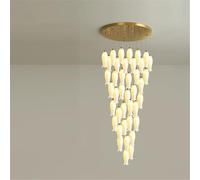 Contemporary Duplex Building Pendent Lamp LED Fashion Creativity Living Room Restaurant Bedroom Villa Hotel Rotate Staircase Chandelier (D A 40 Lights)