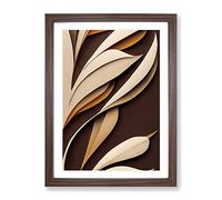 Contemporary Feathers Framed Print | A3 Walnut Framed Wall Art | Ready to Hang | Contemporary Nature Picture | Living Room Bedroom Lounge Office