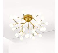 Contemporary Firework Chandelier Long Branch Pendant Lighting LED Light Acrylic Lampshade Ceiling Light Fixture for Living Room Bedroom Restaurant-White 27 Lights It's so Kind of You