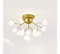 Contemporary Firework Chandelier Long Branch Pendant Lighting LED Light Acrylic Lampshade Ceiling Light Fixture for Living Room Bedroom Restaurant-Warm Light 15 Lights