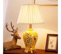 Contemporary Floral & Bird Ceramic Table Lamp - Elegant Living Room, Bedroom, Study, Villa & Hotel Bedside Desk Lighting (Style 19)