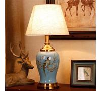 Contemporary Floral & Bird Ceramic Table Lamp - Elegant Living Room, Bedroom, Study, Villa, Hotel Bedside Light Fixture (Style 19)