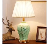 Contemporary Floral & Bird Ceramic Table Lamp - Stylish American Village Living Room, Bedroom, Study, Villa, Hotel Bedside Desk Light (Style 19)