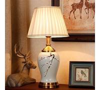 Contemporary Flowers and Birds Ceramics Table Lamp American Living Room Study Bedroom Bedside Desk Light Villa Hotel Desk Lamp (T)