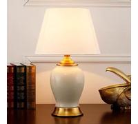 Contemporary Flowers and Birds Ceramics Table Lamp American Living Room Study Bedroom Bedside Desk Light Villa Hotel Desk Lamp (V)