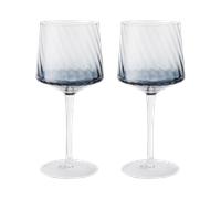 Contemporary Fluted Blue Gin Glass - Set Of 2 -