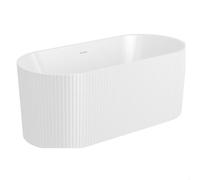 Contemporary Fluted Freestanding Bath, 1600mm, Gloss White