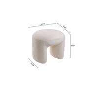 Contemporary Footstool Upholstered in Teddy Bear Fur in White The hot sale White