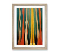Contemporary Forest No.3 Abstract Framed Print for Living Room Bedroom Home Office Décor, Wall Art Picture Ready to Hang, Oak A3 Frame (34 x 46 cm)