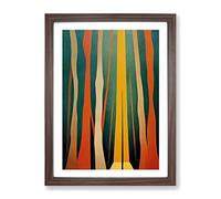 Contemporary Forest No.3 Abstract Framed Print for Living Room Bedroom Home Office Décor, Wall Art Picture Ready to Hang, Walnut A2 Frame (64 x 46 cm)