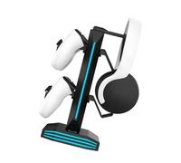 Contemporary Gaming Headphone Base Including 2 USB Associations and Slip Bottom for Firm Controller Positioning Double USB Hub Stand