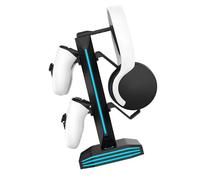 Contemporary Gaming Headphone Base Including 2 USB Associations and Slip Bottom for Firm Controller Positioning Overcurrent Security Device