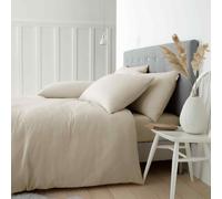Catherine Lansfield Brushed Cotton Double Duvet Cover Set with Pillowcases Cream