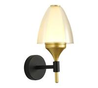 Contemporary Glass Wall Lamp Indoor Living Room Bedroom Bedside Wall Light Nordic Art Hotel Corridor Hallway Wall Sconces,Energy Conservation Wall Light (Warm Light W14cm*H30cm)
