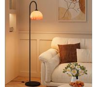 Contemporary Globe Glass Floor Lamp 63" ge Floor Light Arc Tall Lamp with Marble Base E26 Dimmable Standing Light for Living Room Reading Room Bedroom Villa