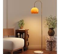 Contemporary Globe Glass Floor Lamp 63" ge Floor Light Arc Tall Lamp with Marble Base E26 Dimmable Standing Light for Living Room Reading Room Bedroom Villa