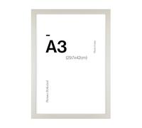 Contemporary Grey A3 Wooden Picture Frame for A3 (29.7 x 42cm) Photos or Pictures, Plexi Glass, Wall Mounted Landscape or Portrait