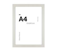 Contemporary Grey A4 Wooden Picture Frame for A4 (21 x 29.7cm) Photos or Pictures, Plexi Glass, Freestanding or Wall Mounted Landscape or Portrait