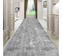 Contemporary Grey Hallway Runner Carpet Non slip, 80x350cm Washable Area Corridor Kitchen Laundry Bedroom Entryway Narrow Runner Rug 100x600cm(80×350cm/2.6ft×11.5 ft)