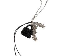 Contemporary Handbag Shaped Pendant Necklace Unique Jewelry Accessory For Women Casual Outfit Enhancer Her Trendy Casual Outfit Jewelry Accessory