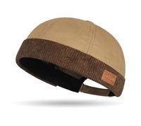 Contemporary Harajuku Style Landlord Hat in Elegant Colorful Tang Style, Corduroy and Leather Details