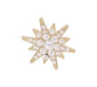 Contemporary Hexagram Brooch For Professional Wardrobe Alloy Metal Accessory Gender Neutral Design Secure Pin Backing Sturdy Brooch